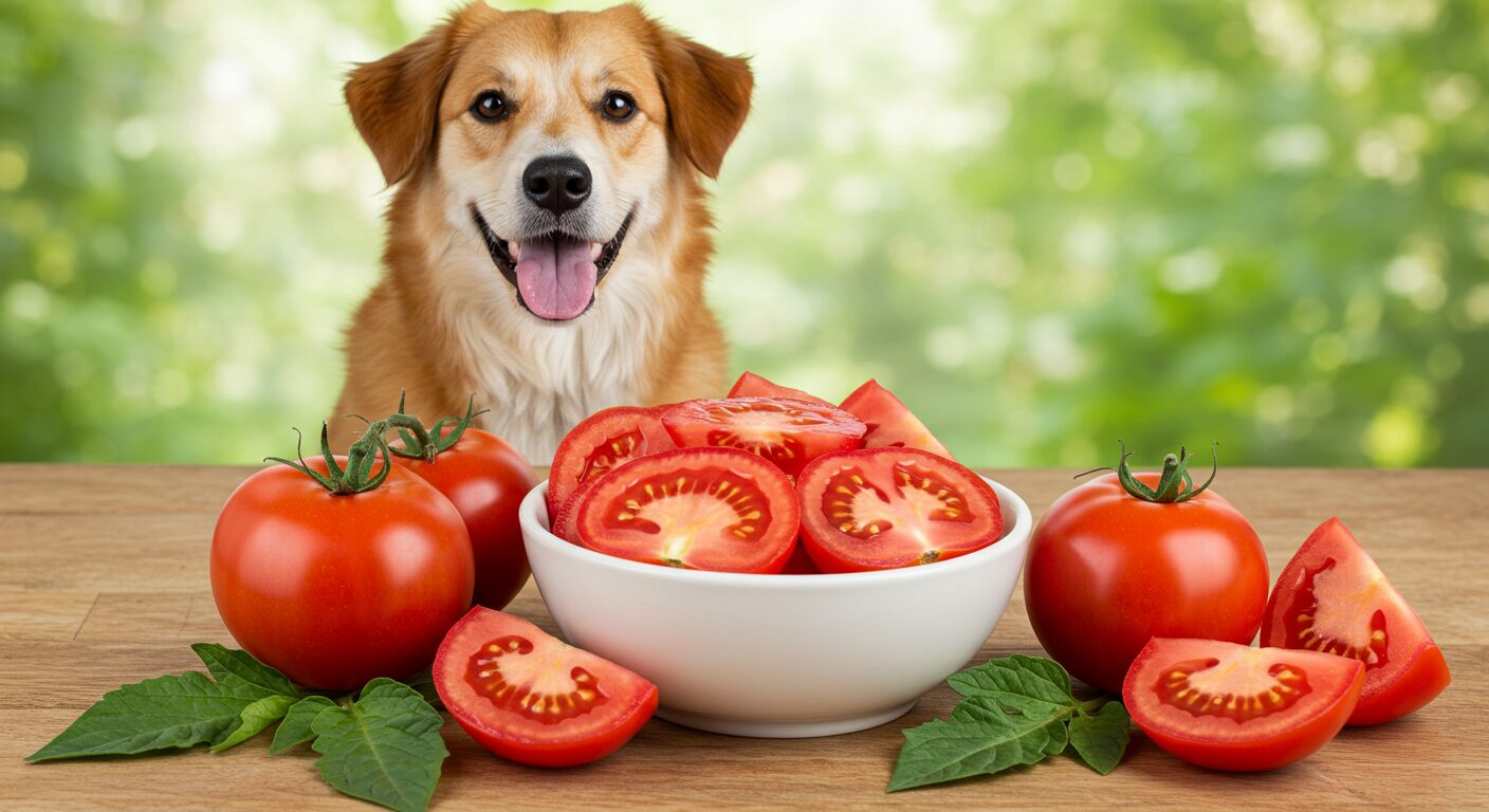 犬とトマト